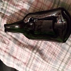 Antique green bottle dish candy, nuts or more.